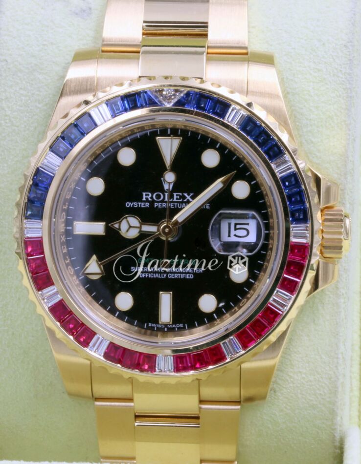 Rolex GMT Master II 116748SARU Ruby Sapphire Diamond 18k