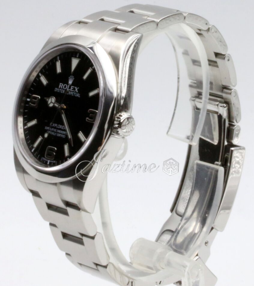 ROLEX 214270 Explorer Smooth Bezel Black Dial Oyster Strap