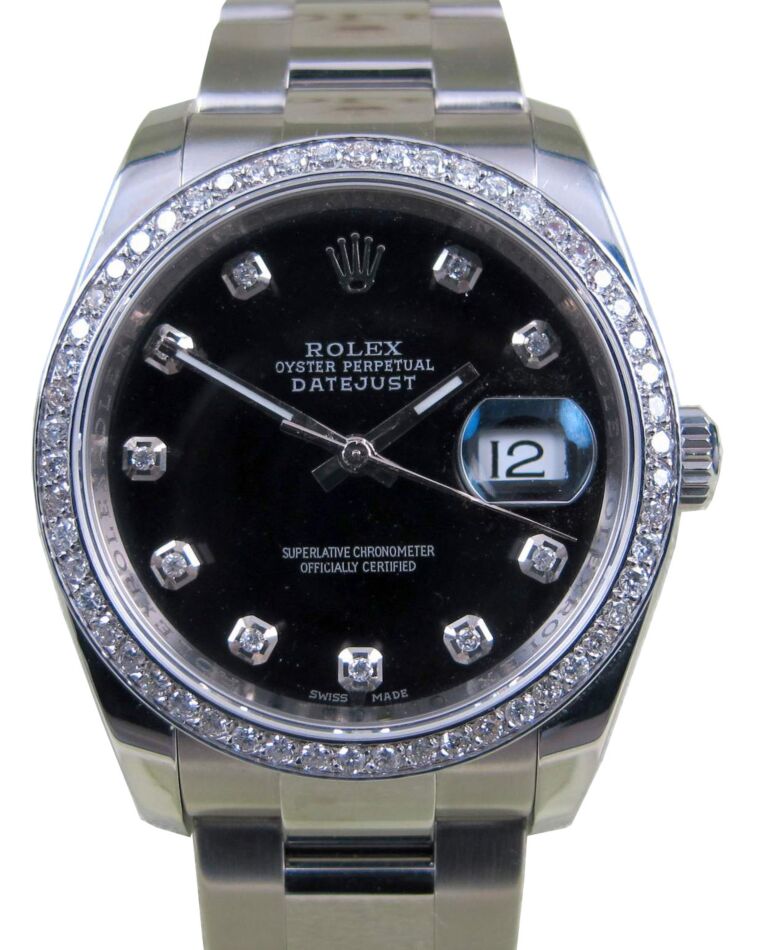 Rolex Datejust 116200 Black Diamond Bezel Dial 36mm