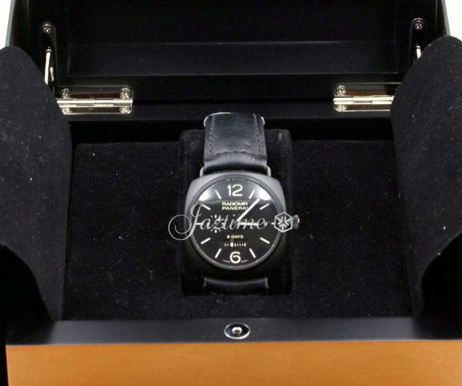 Panerai PAM 384 Radiomir 8 Days Ceramica Black Ceramic Leather Men s 45mm Leather