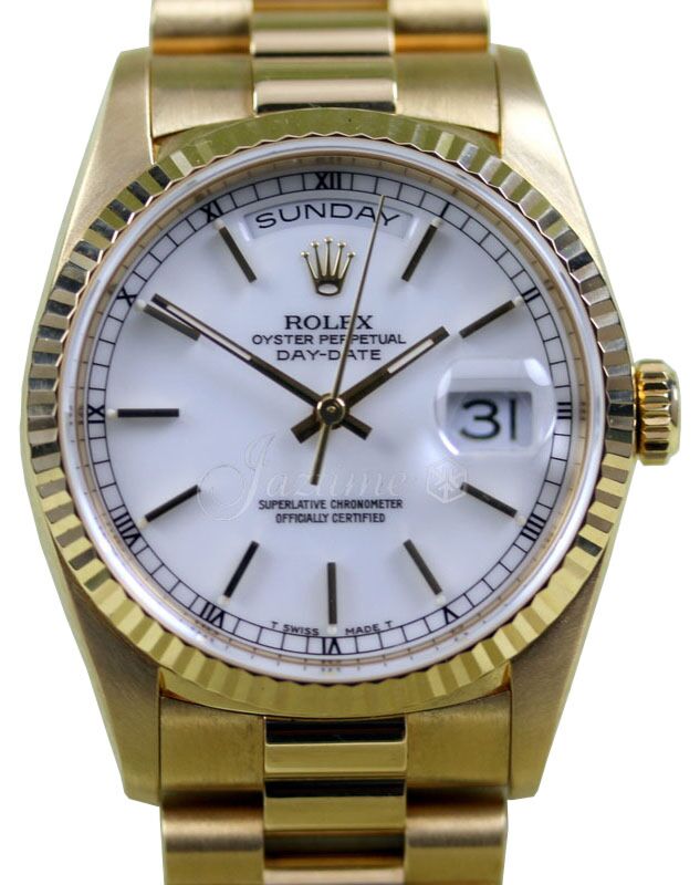 Rolex 18238 white dial sale