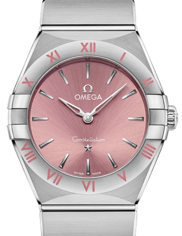 Omega Constellation Quartz 28mm Stainless Steel Pink Dial 131.10.28.60.11.001 BRAND NEW