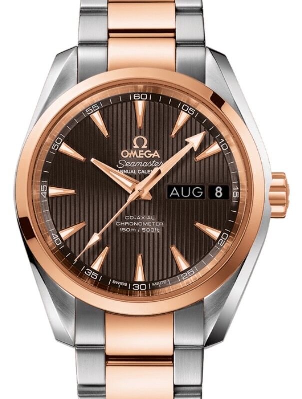 Omega Seamaster Aqua Terra 150M Co Axial Chronometer Annual Calendar 38.5mm Stainless Steel Red Gold