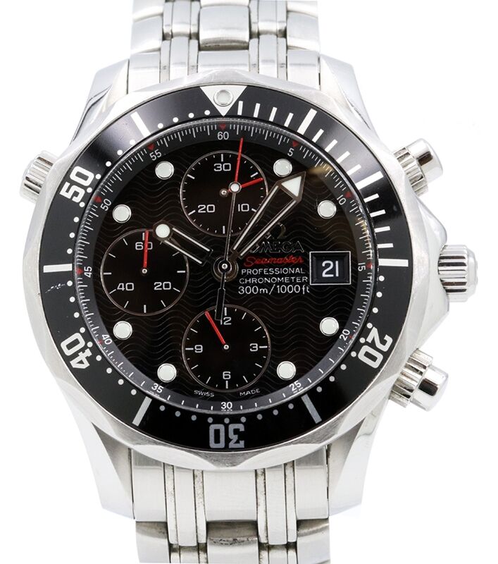 Omega Seamaster Diver 300m Chronograph Stainless Steel Black Dial Steel Bracelet 213.30.42.40.01.001 PRE OWNED