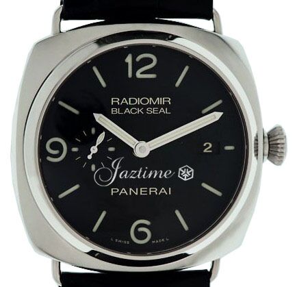 Panerai Pre owned Radiomir Seal Steel Dial Hand Wind Watch PAM00380 Black