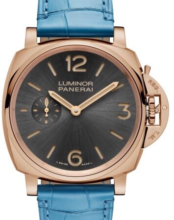 Panerai Luminor Due Red Gold 42mm Black Dial Alligator Leather Strap PAM00677 BRAND NEW