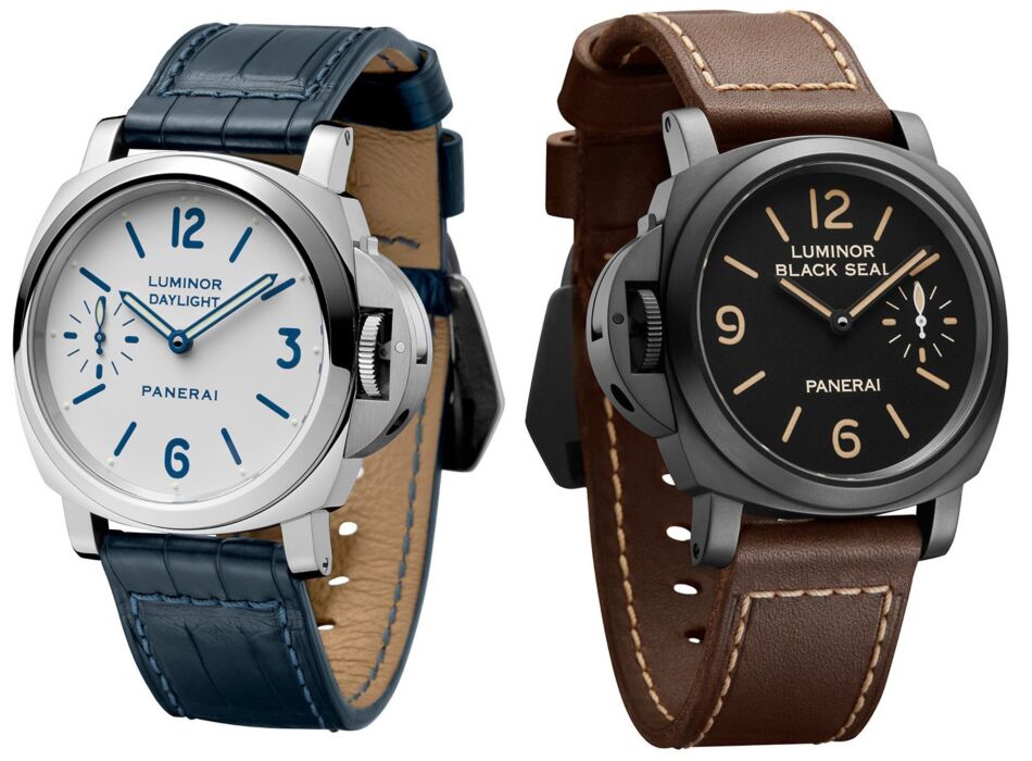 Panerai Luminor 8 Day Set 2 Piece PVD Stainless Steel 44mm Black White Dial Leather Strap Pam00786 BRAND NEW