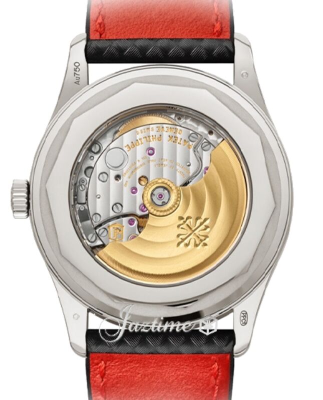 Patek Philippe Calatrava Date Sweep Seconds White Gold Black Carbon Motif Dial Red 6007G 010 BRAND NEW
