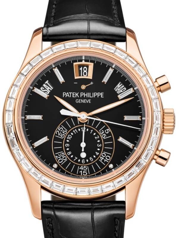 Patek Philippe Complications Chronograph Annual Calendar Rose Gold 40mm Black Index Leather Strap 5961R 010 BRAND NEW