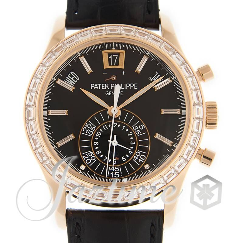 Patek Philippe Complications Chronograph Annual Calendar Rose Gold 40mm Black Index Leather Strap 5961R 010 BRAND NEW