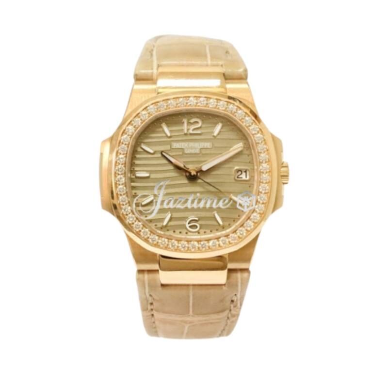 Patek Philippe Nautilus Date Sweep Seconds Rose Gold Golden Dial 7010R 012 BRAND NEW