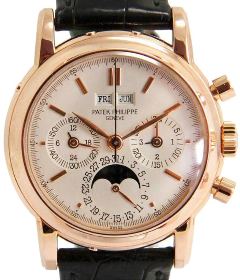 Patek Philippe Rose Gold Perpetual Calendar Chronograph Silver Dial 3970ER 015