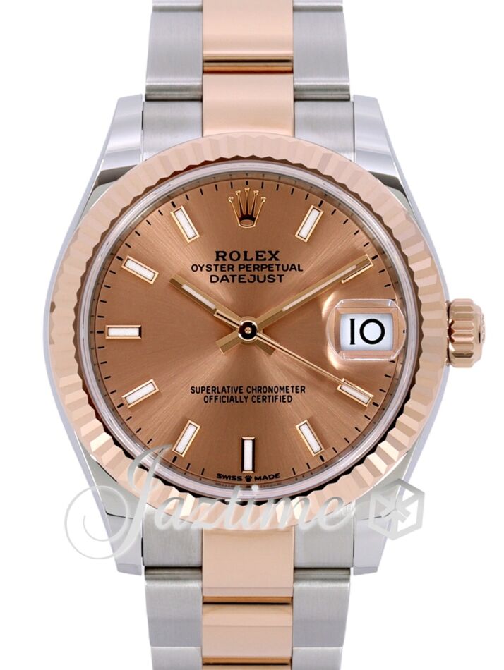 Rolex Datejust 31 Rose Gold/Steel Rose Index Dial & Fluted