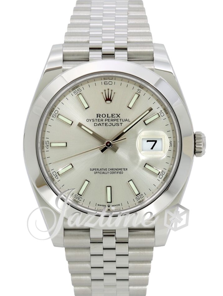 Rolex Datejust 41 126300 Silver Index Domed Stainless Steel