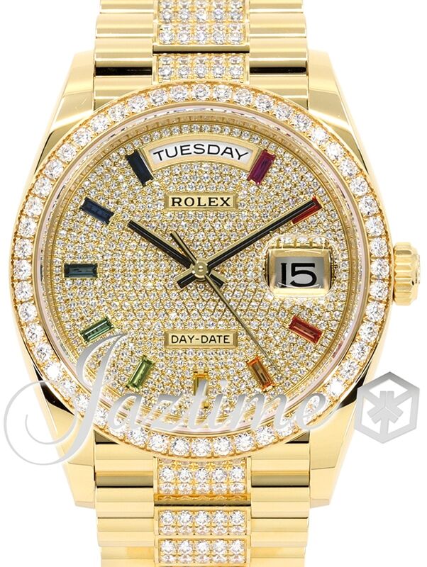 Rolex Day-Date 36 President Yellow Gold Rainbow Colored