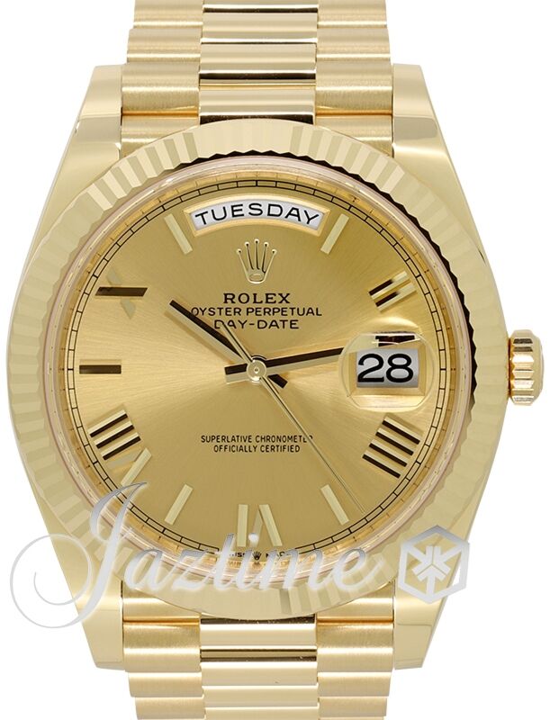 Rolex Day-Date 40 President Yellow Gold Champagne Roman Dial