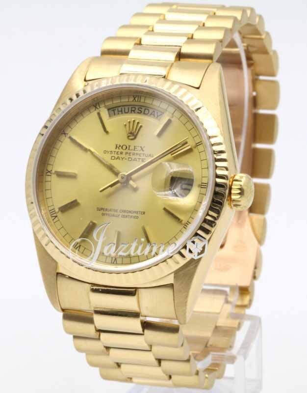 Rolex Day-Date 36mm, Yellow Gold, Champagne Index Dial