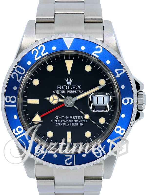 Rolex GMT Master II Blueberry Vinatage Stainless Steel Black Dial Oyster Bracelet 16710