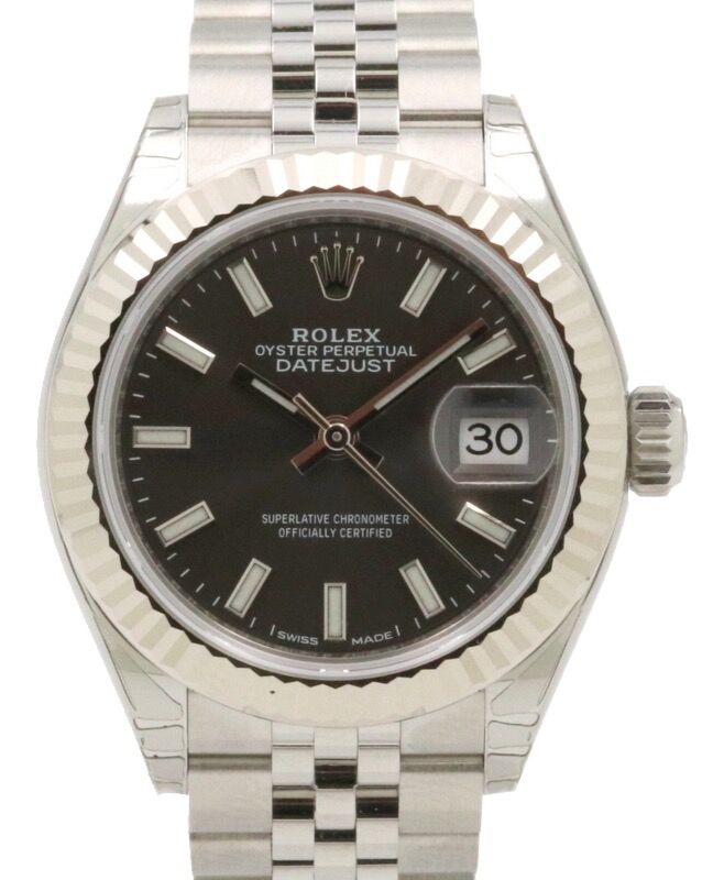 Rolex Lady-Datejust 28 279174 Dark Grey Index Fluted White