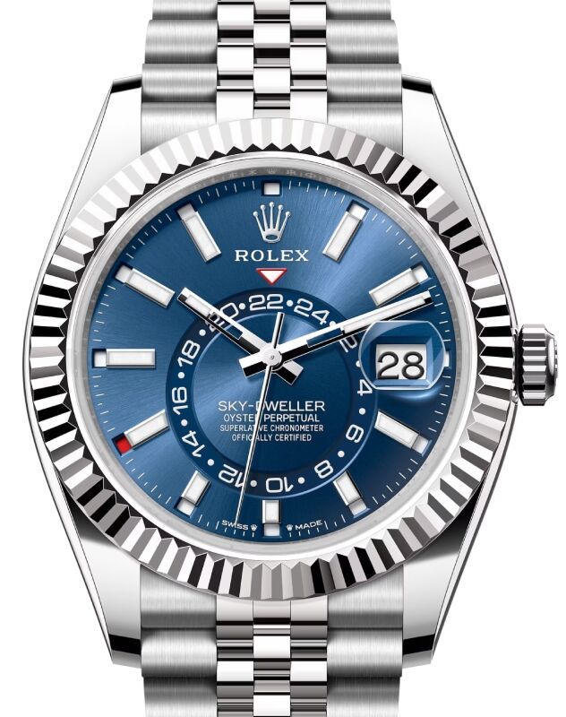 高い信頼 厚い信頼 Rolex Sky-Dweller White Gold/Steel Bright Blue Index Dial シャツ/ブラウス(半袖/袖なし)