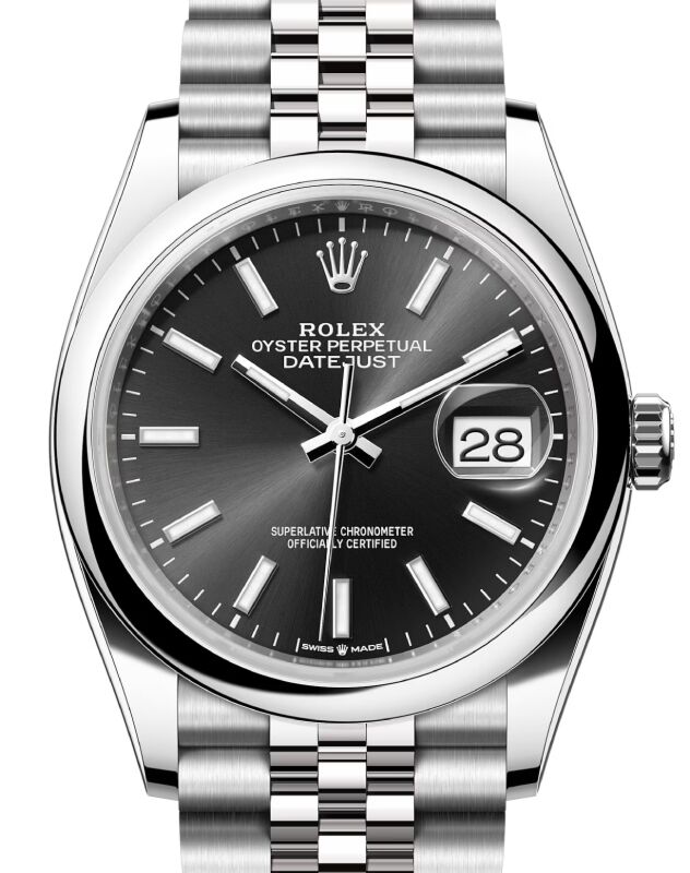 【お気に入り】 Rolex Datejust 36 Stainless Steel Bright Black Index Dial 時計