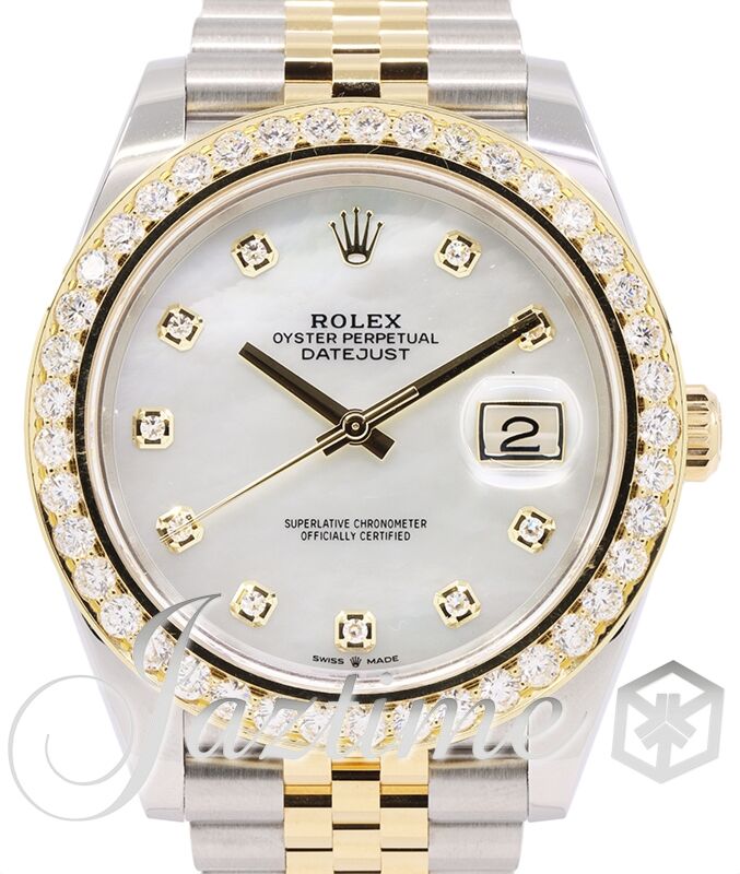 Rolex datejust two tone diamond bezel on sale