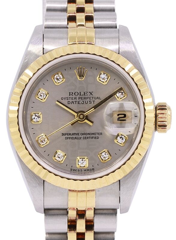 Rolex Datejust 26 Yellow Gold/Steel Silver Diamond Dial