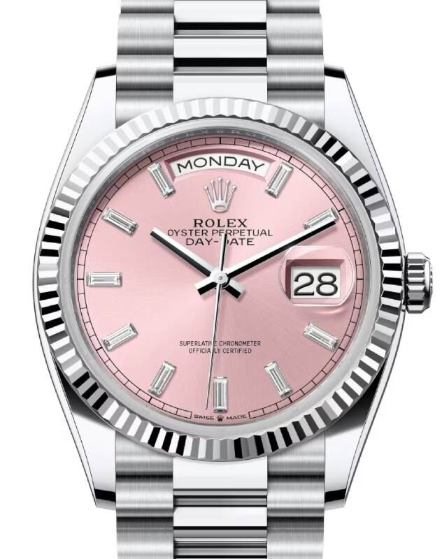 Rolex pink face diamond bezel sales