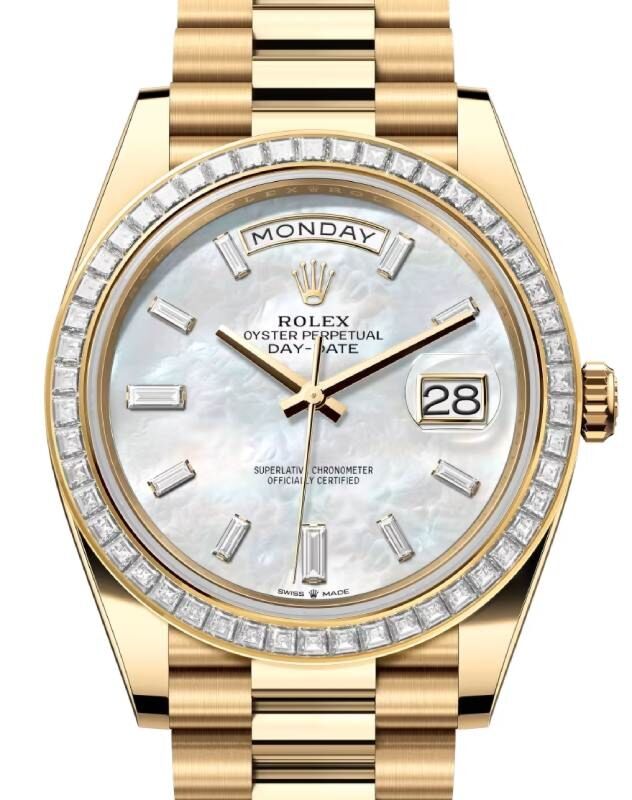 Rolex day date 40 yellow gold white dial online