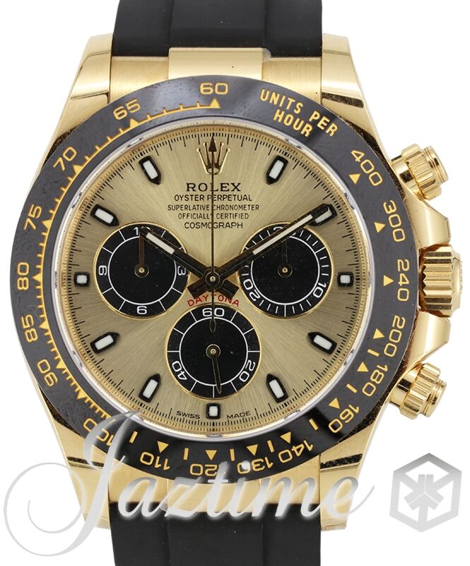 Rolex Daytona Yellow Gold Champagne Dial Oysterflex Rubber