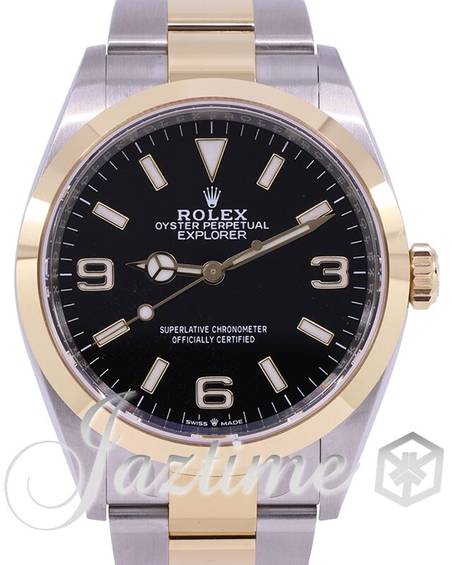 Rolex Explorer I Steel/Yellow Gold Black 36mm Dial Oyster