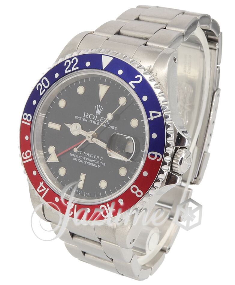 Rolex GMT-Master II Stainless Steel 40mm Black Dial Red/Blue 