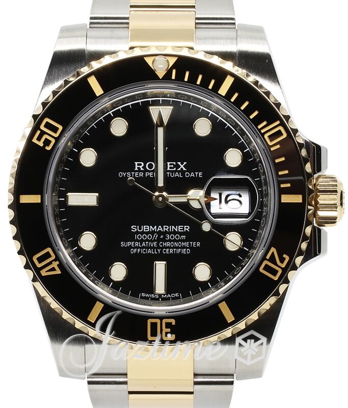 Rolex submariner steel and gold black dial hot sale