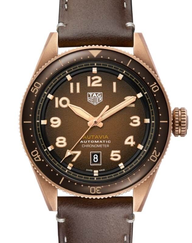 Tag Heuer Autavia Bronze 42mm Brown Dial Leather Strap WBE5191.FC8276 BRAND NEW