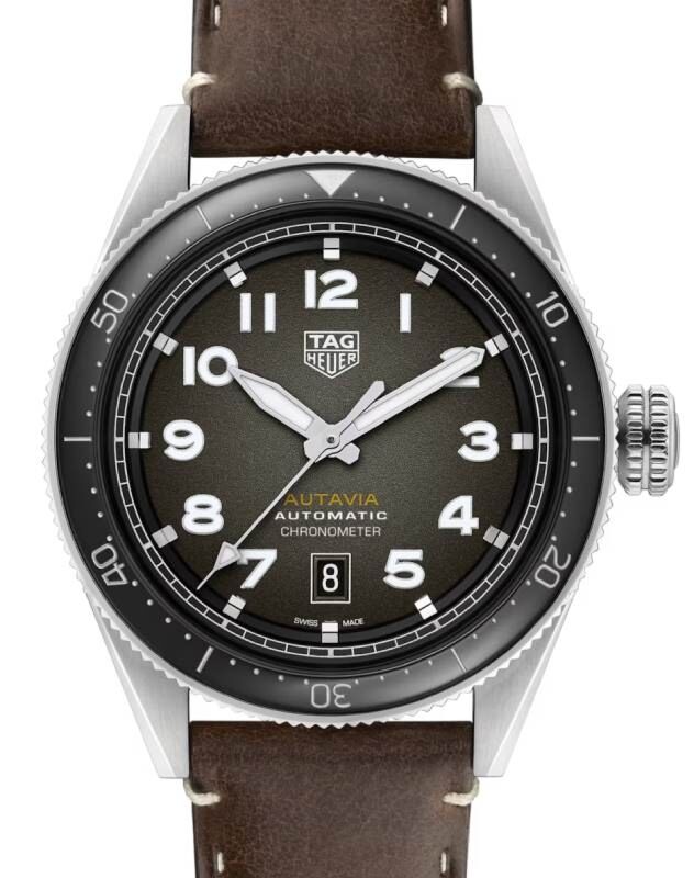 Tag Heuer Autavia Stainless Steel 42mm Black Dial Leather Strap WBE5114.FC8266 BRAND NEW