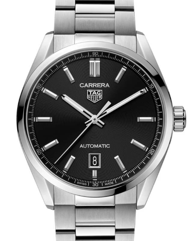 Tag heuer carrera black stainless steel discount