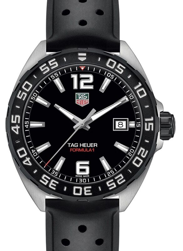 Tag Heuer Formula 1 Stainless Steel Black Index Dial Rubber Strap WAZ1110.FT8023 BRAND NEW