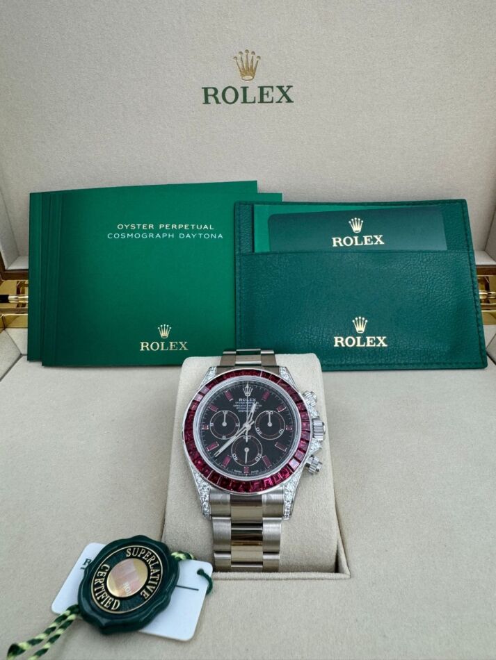 期間限定価格商品 Daytona Rolex White Bezel Rubies Baguette Gold/Diamonds その他