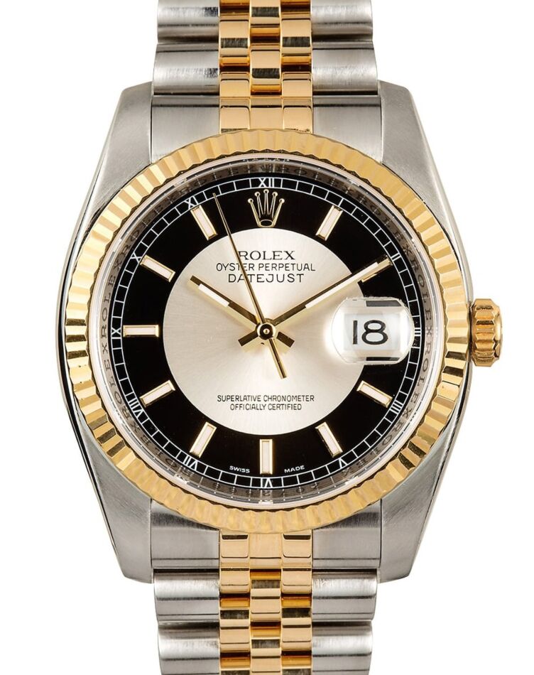 Rolex datejust silver tuxedo dial clearance
