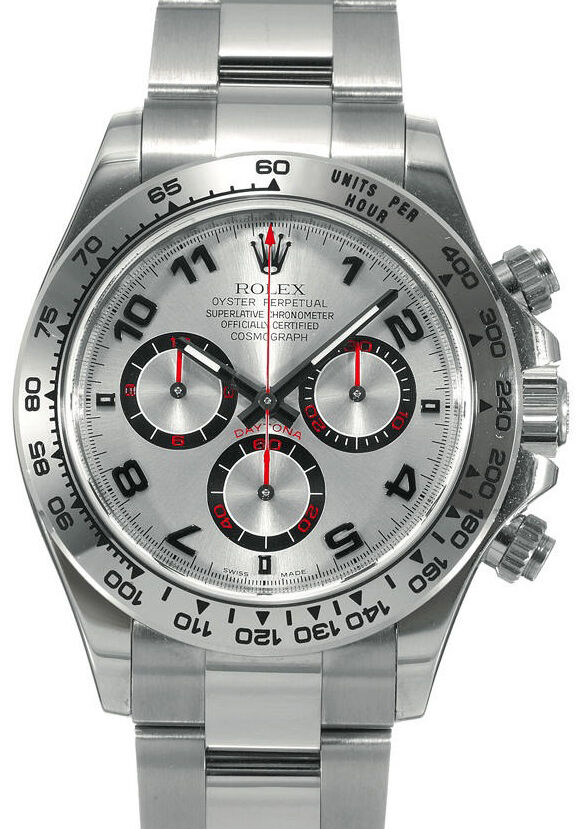 Rolex Daytona White Gold Silver Arabic Dial Oyster Bracelet 116509