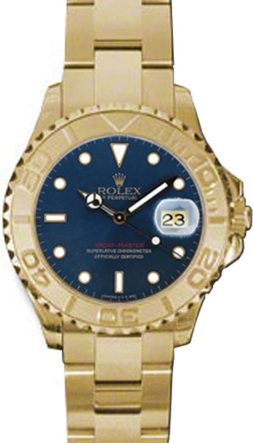 みー Rolex Yacht-Master 29 169628-BLU Blue White Dial Yellow Gold