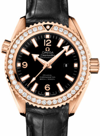 OMEGA 時計 Watch Omega Planet Ocean 600M 37.5mm Red Gold/Diamond Black Dial Leather