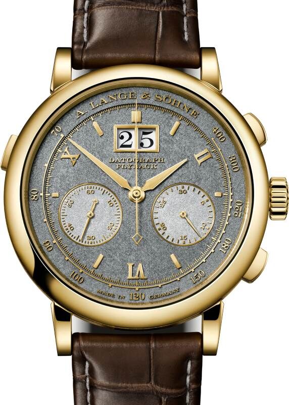 美良品 ほぼ新古品 LANGE ラング ZA+ A Lange Sohne Saxonia Datograph Handwerkskunstn Yellow Gold 405.048F