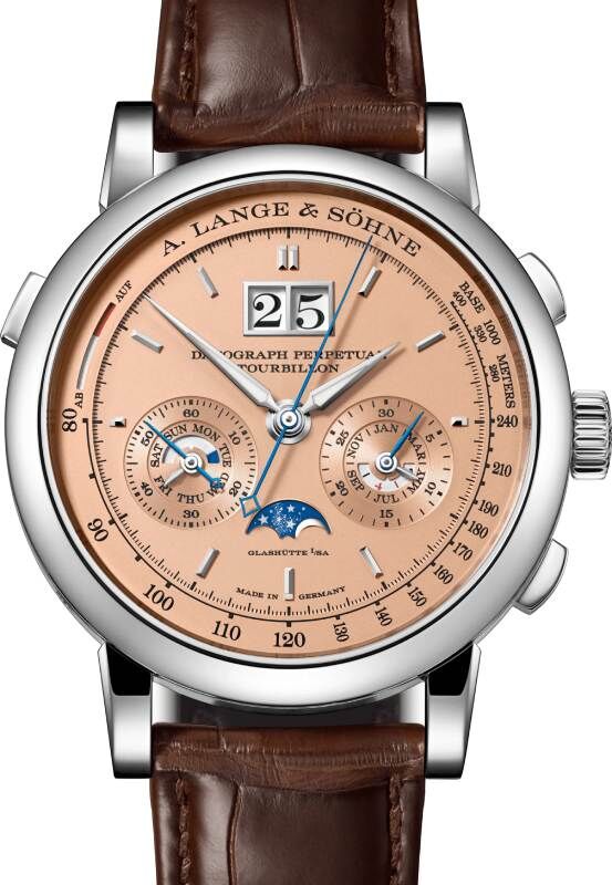 A Lange Sohne Saxonia Datograph Perpetual Tourbillon White Gold