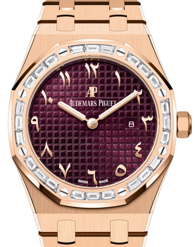 Audemars Piguet Royal Oak Quartz 33mm Rose Gold Diamond Baguette