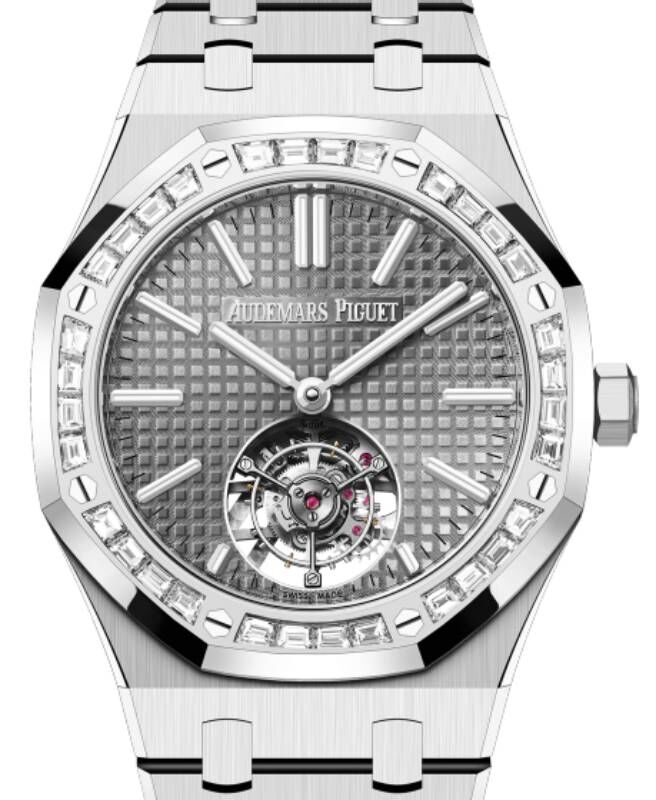 Audemars Piguet ボールペン シルバー Audemars Piguet Royal Oak Flying Tourbillon White Gold Grey Dial