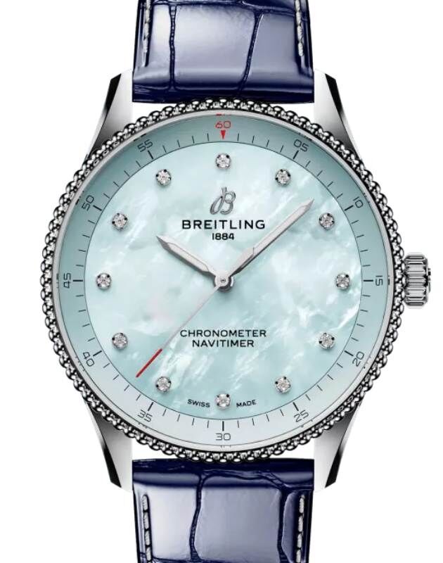 ブライトリング24ミリブレス Breitling Navitimer 32 Stainless Steel Blue Mother of Pearl