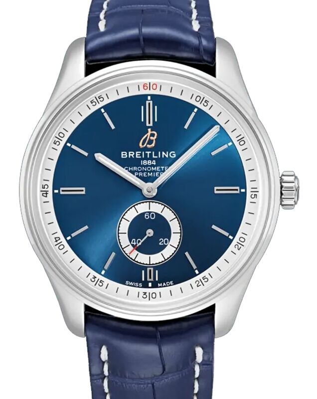 Vera Pelle Cinturino Orologio Blu Alligator-Optik 18 MM