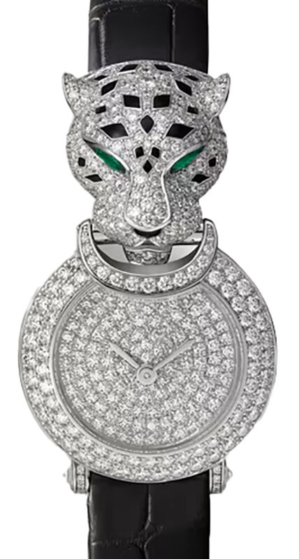 Cartier La Panthere 23.6mm Quartz White Gold/Diamond Pave Leather