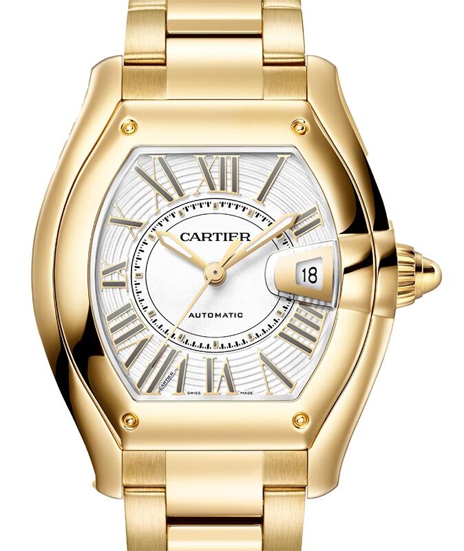 Cartier Roadster Large Yellow Gold White Dial WGRD0012